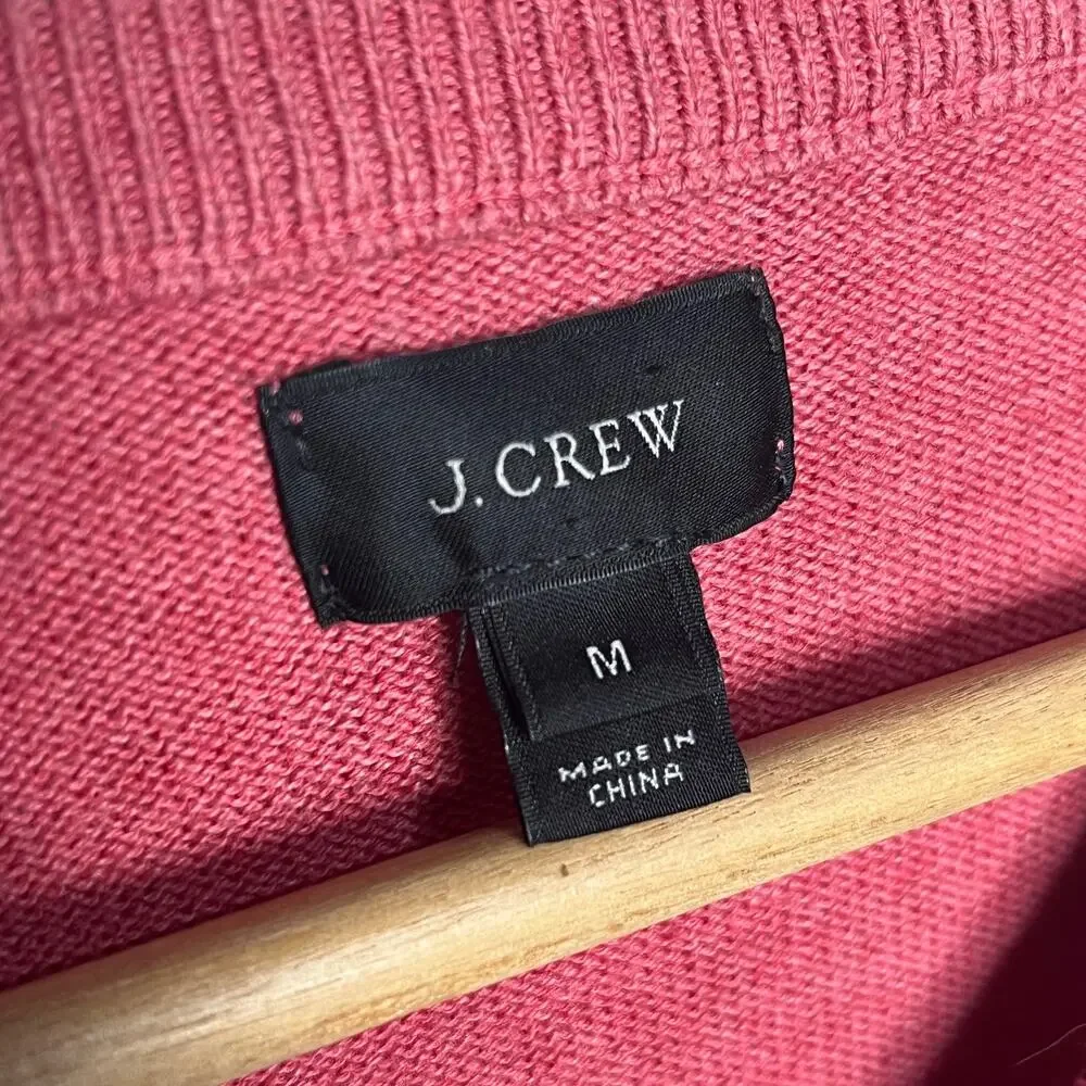 J. Crew Men's Salmon Pink‎ Cotton V-Neck Long Sleeve Sweater Size Medium